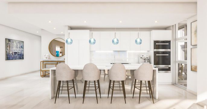 Interior, Kitchen, Pendant Lights, Recessed Lighting, Stainless Steel Appliances
