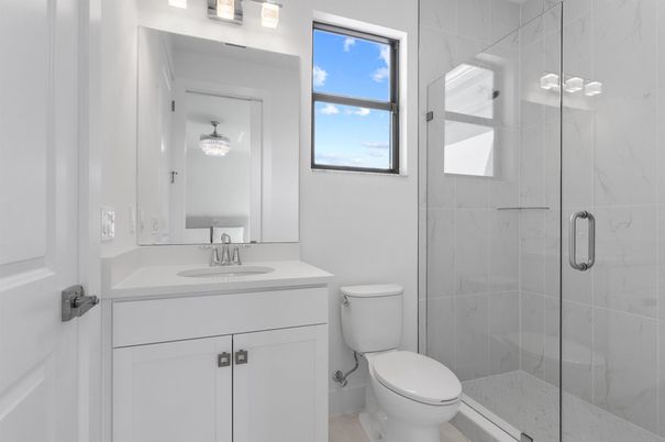 Bathroom, Glass Shower, Interior, Marble Walls