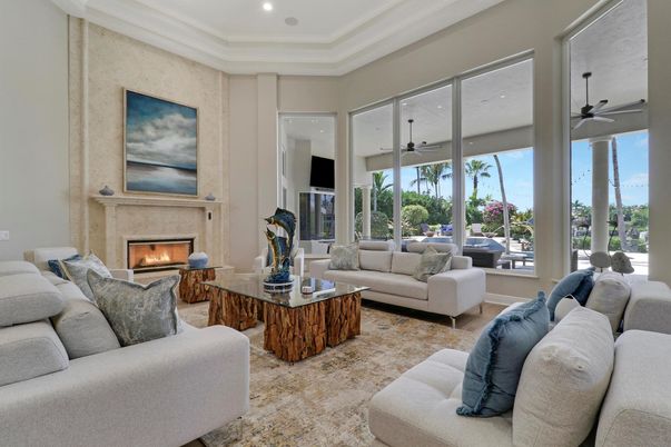 Fireplace, Interior, Living room, Recessed Lighting