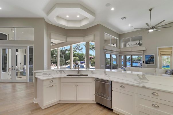 Interior, Kitchen, Recessed Lighting, Wood Texture Flooring
