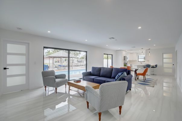 Dining room, Interior, Kitchen, Living room, Pendant Lights, Recessed Lighting
