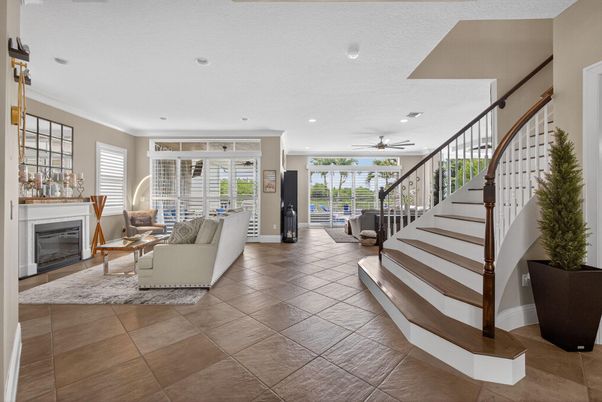 Fireplace, Interior, Living room, Recessed Lighting