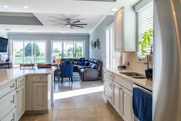 Dining room, Interior, Kitchen, Living room, Recessed Lighting