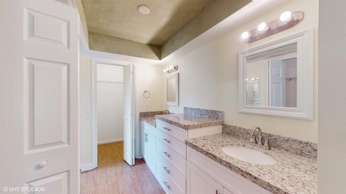 Bathroom, Dual Sink Vanities, Interior, Wood Texture Flooring