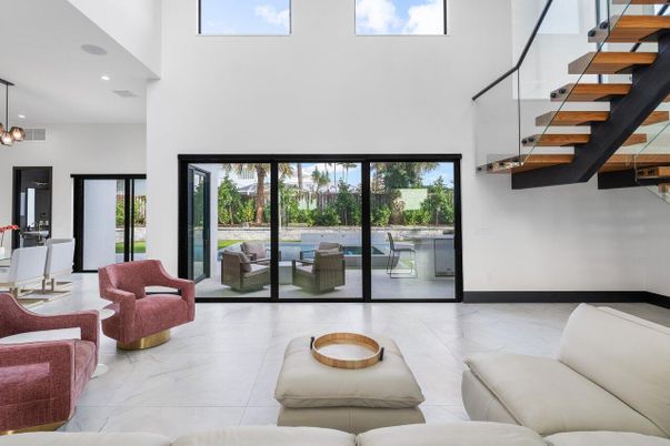 Interior, Living room, Marble, Pendant Lights, Recessed Lighting