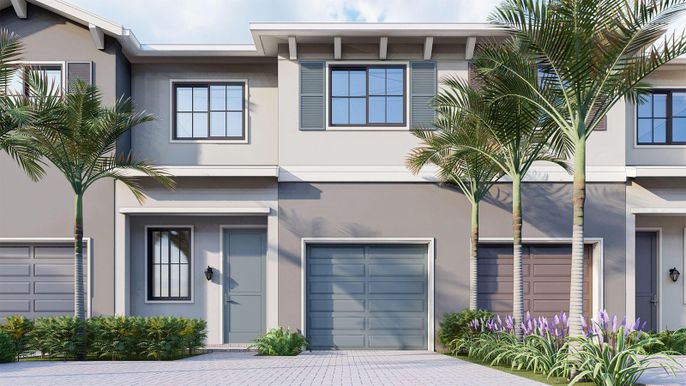Attached, Exterior, Facade, Modern