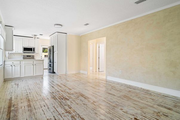 Interior, Kitchen, Stainless Steel Appliances, Wood Texture Flooring