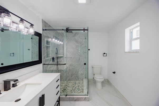 Bathroom, Glass Shower, Interior, Marble, Marble Walls