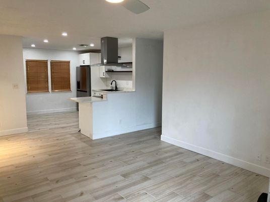 Interior, Kitchen, Recessed Lighting, Wood Texture Flooring