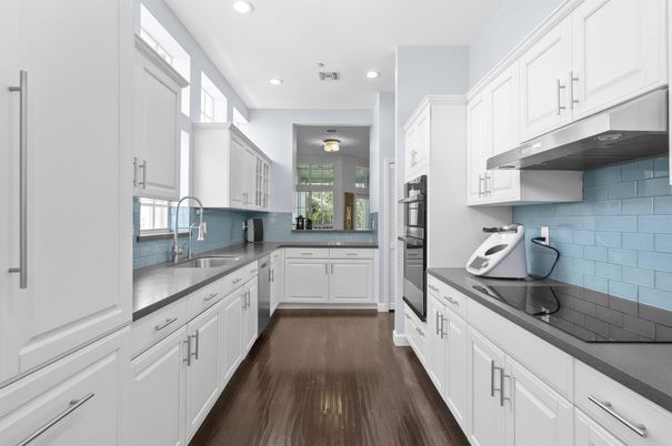 Interior, Kitchen, Recessed Lighting, Wood Texture Flooring