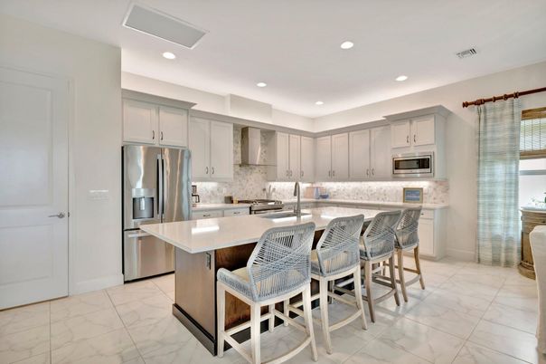 Interior, Kitchen, Marble, Recessed Lighting, Stainless Steel Appliances