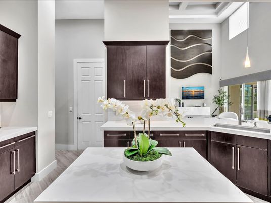 Interior, Kitchen, Pendant Lights, Wood Texture Flooring