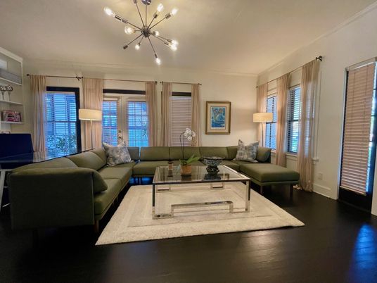 Interior, Living room, Pendant Lights, Wood Texture Flooring