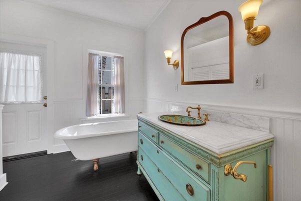 Bathroom, Free Standing Baths, Interior, Wood Texture Flooring