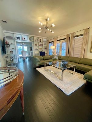 Dining room, Interior, Living room, Pendant Lights, Wood Texture Flooring