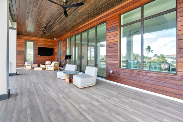 Interior, Living room, Recessed Lighting, Wooden Ceilings, Wood Texture Flooring, Wooden Walls