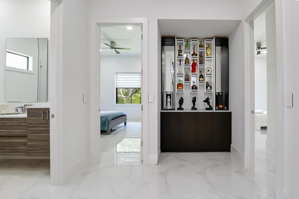 Bathroom, Interior, Marble, Recessed Lighting