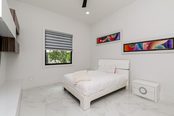 Bedroom, Interior, Marble, Recessed Lighting