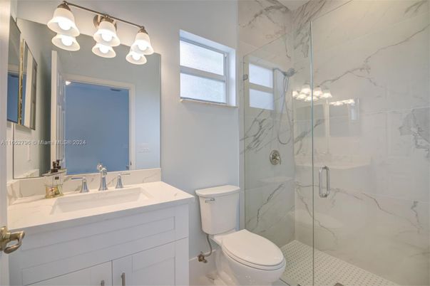 Bathroom, Glass Shower, Interior, Marble Walls