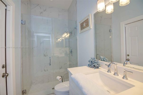 Bathroom, Glass Shower, Interior, Marble Walls