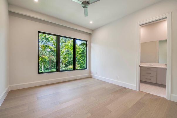 Bathroom, Empty room, Interior, Recessed Lighting, Wood Texture Flooring