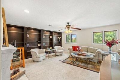 Fireplace, Interior, Living room, Recessed Lighting