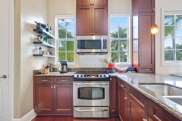 Interior, Kitchen, Stainless Steel Appliances, Wood Texture Flooring