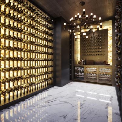 Chandelier, Interior, Marble, Wine Storage
