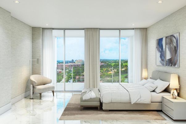 Bedroom, Interior, Marble, Recessed Lighting