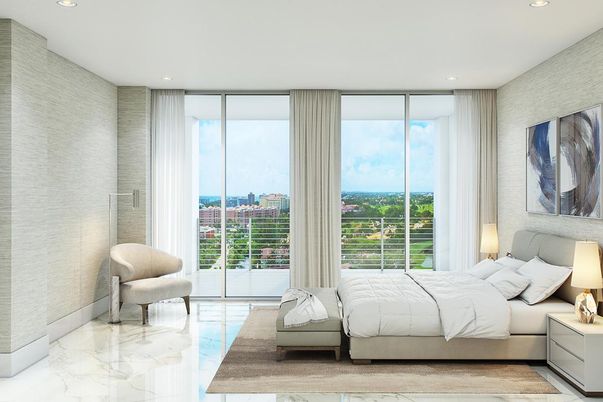 Bedroom, Interior, Marble, Recessed Lighting