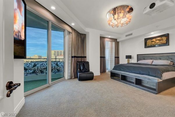 Bedroom, Chandelier, Interior, Recessed Lighting