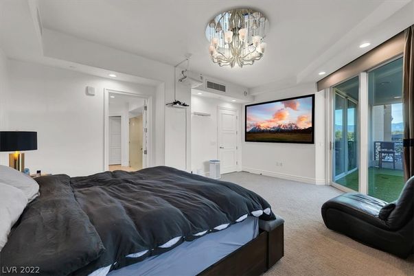 Bedroom, Chandelier, Interior, Recessed Lighting