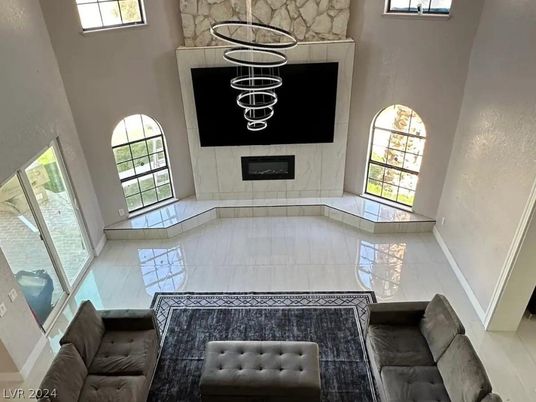 Fireplace, Interior, Pendant Lights
