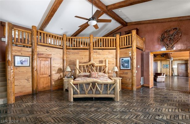 Bedroom, Interior, Wooden Beams, Wooden Walls