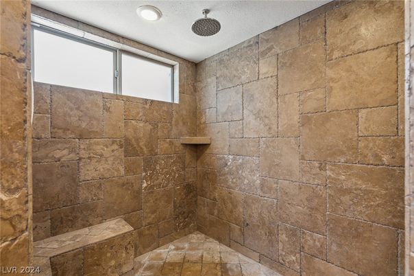 Bathroom, Interior, Recessed Lighting, Stone Walls