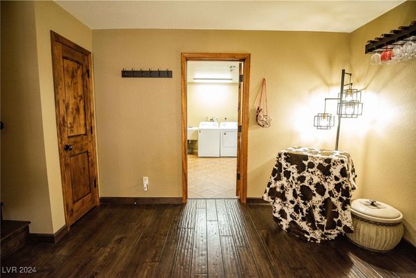 Interior, Washer, Wood Texture Flooring