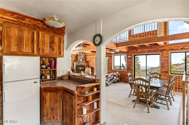 Dining room, Fireplace, Interior, Wooden Walls