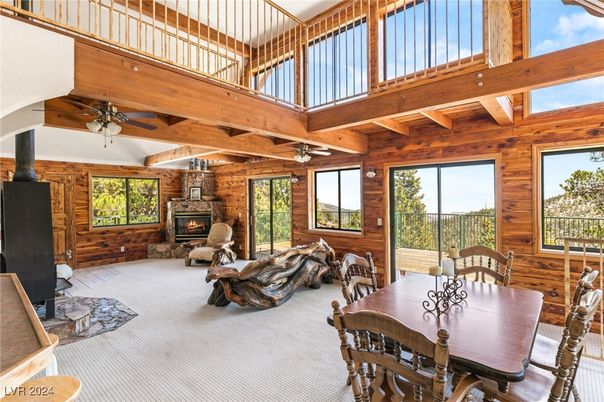 Dining room, Fireplace, Interior, Stone Walls, Wooden Beams, Wooden Ceilings, Wooden Walls