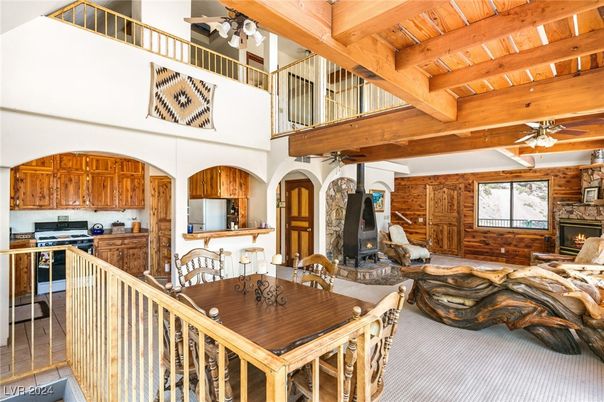 Dining room, Fireplace, Interior, Kitchen, Wooden Beams, Wooden Ceilings