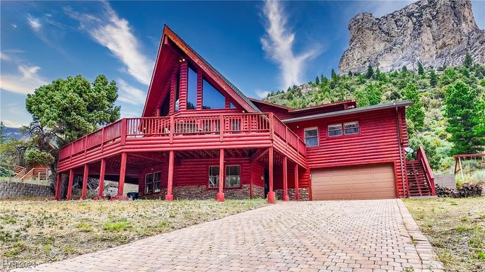 Attached, Backyard, Exterior, Facade, Log Home