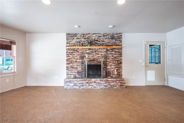 Empty room, Fireplace, Interior, Recessed Lighting