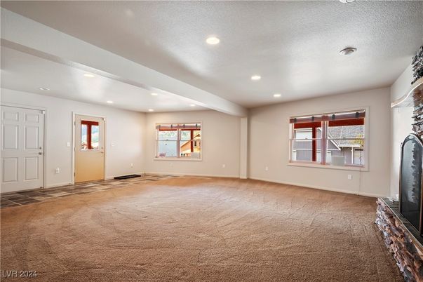 Empty room, Fireplace, Interior, Recessed Lighting