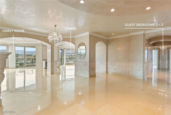 Chandelier, Empty room, Interior, Recessed Lighting