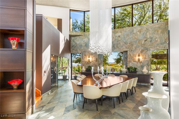 Dining room, Fireplace, Interior, Stone Walls