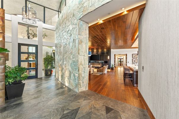 Fireplace, Interior, Living room, Recessed Lighting, Wooden Ceilings, Wood Texture Flooring