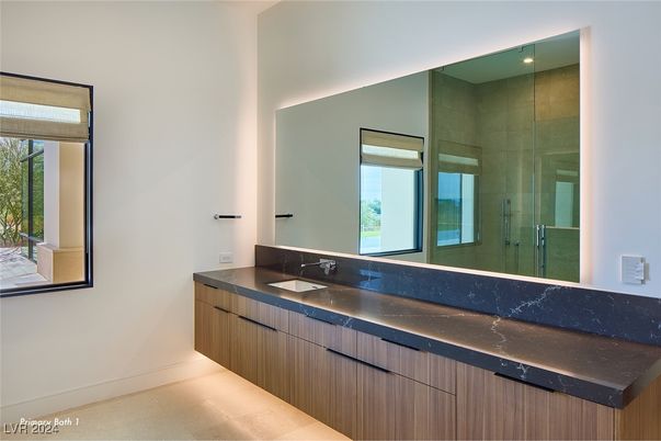 Bathroom, Dual Sink Vanities, Glass Shower, Interior