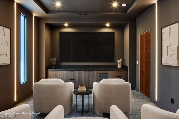 Interior, Projection Screen, Recessed Lighting, Theatre Room