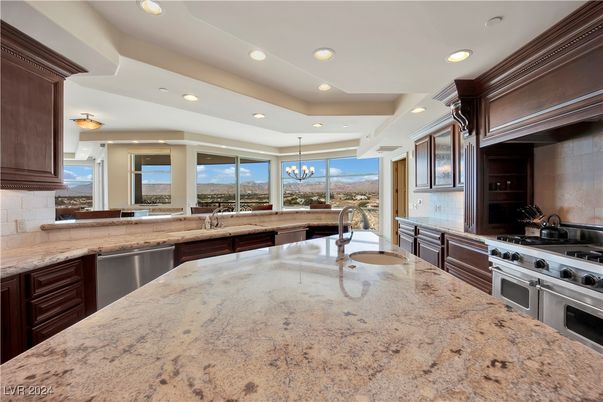 Chandelier, Interior, Kitchen, Pendant Lights, Recessed Lighting, Stainless Steel Appliances