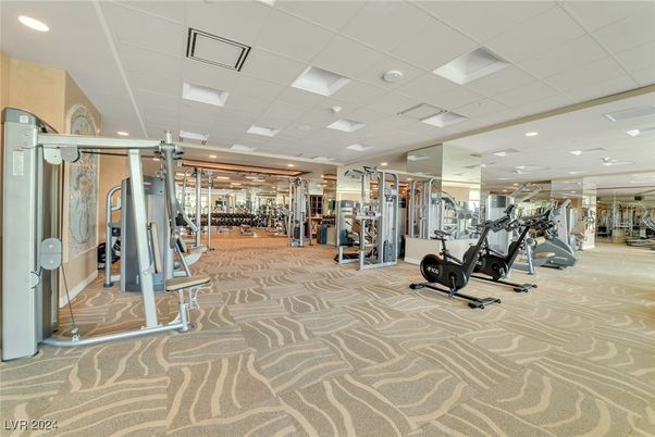 Fitness Equipment, Gym, Interior, Recessed Lighting