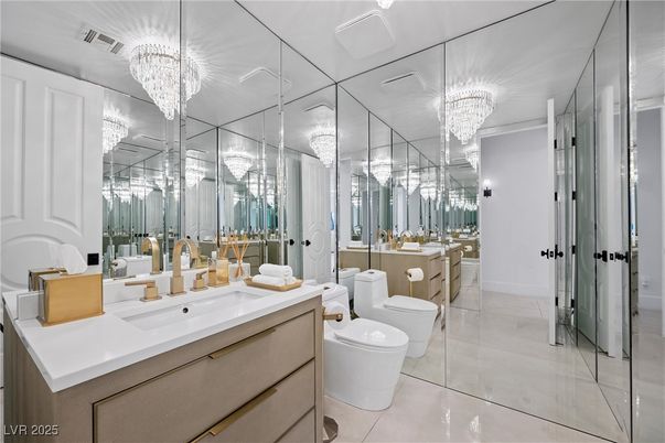 Bathroom, Chandelier, Dual Sink Vanities, Interior